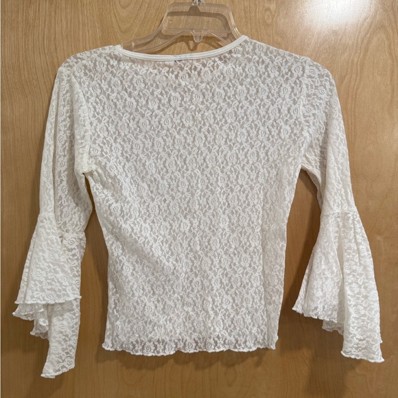 White Lace Long Sleeve Shirt - Picture 4 of 4